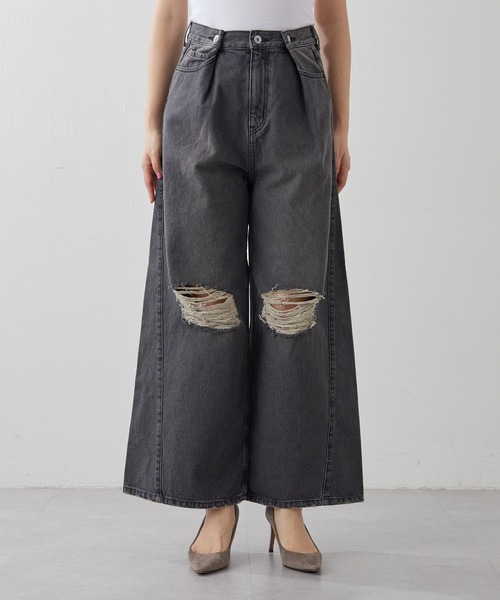 THE PAUSE（ザ ポーズ）の「【THE PAUSE】タックデニムパンツ（デニムパンツ・レディース・ブルー/ブラック・36/38）」の9枚目の写真