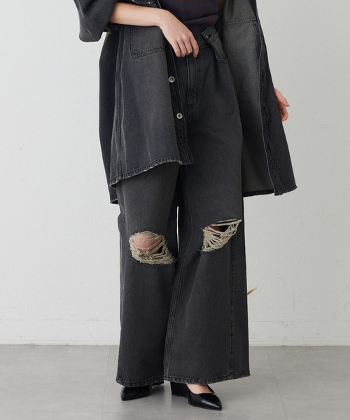 THE PAUSE（ザ ポーズ）の「【THE PAUSE】タックデニムパンツ（デニムパンツ・レディース・ブルー/ブラック・36/38）」の19枚目の写真