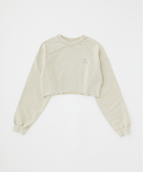 MOUSSY(マウジー)の「GARMENT DYE CUT OFF プルオーバー(スウェット・レディース・ライトブラック/ネイビー/ライトグレー・FREE)」の3枚目の写真