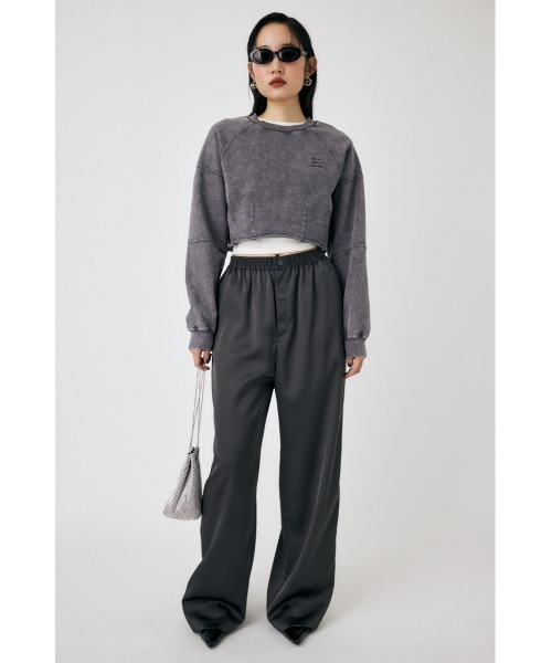 MOUSSY(マウジー)の「GARMENT DYE CUT OFF プルオーバー(スウェット・レディース・ライトブラック/ネイビー/ライトグレー・FREE)」の7枚目の写真