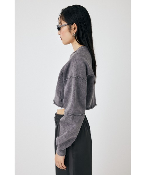 MOUSSY(マウジー)の「GARMENT DYE CUT OFF プルオーバー(スウェット・レディース・ライトブラック/ネイビー/ライトグレー・FREE)」の10枚目の写真