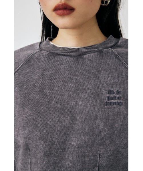 MOUSSY(マウジー)の「GARMENT DYE CUT OFF プルオーバー(スウェット・レディース・ライトブラック/ネイビー/ライトグレー・FREE)」の12枚目の写真