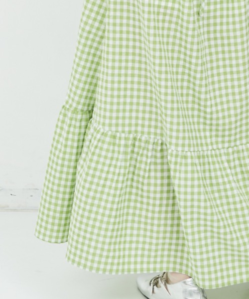 MERLOT（メルロー）の「ギンガムチェックキャミワンピース（ワンピース・レディース・グリーン/ピンク/ブラック・FREE）」の9枚目の写真