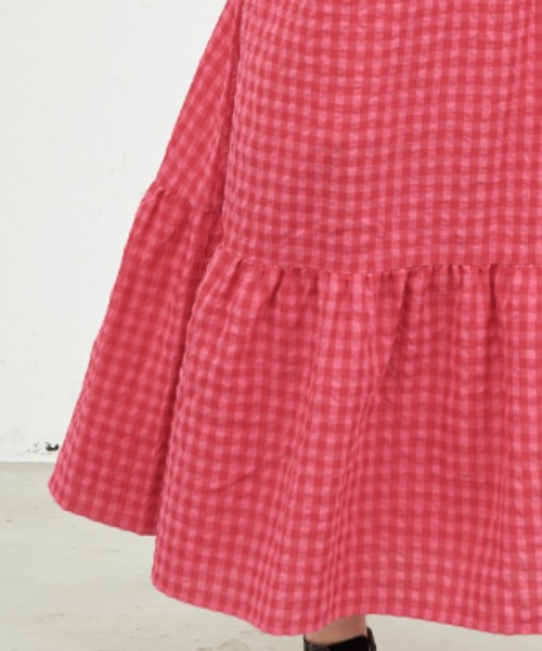 MERLOT（メルロー）の「ギンガムチェックキャミワンピース（ワンピース・レディース・グリーン/ピンク/ブラック・FREE）」の15枚目の写真