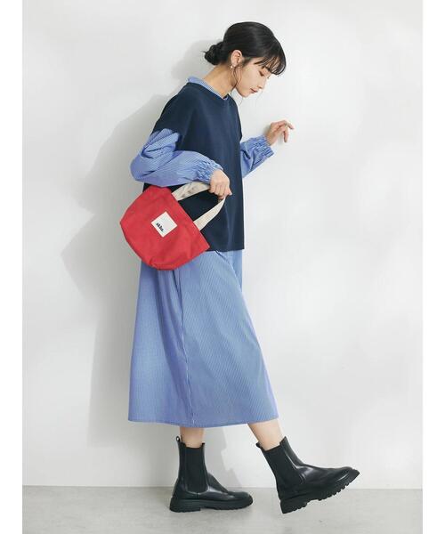 CRAFT STANDARD BOUTIQUE(クラフトスタンダードブティック)の「【洗える】ニットベスト+シャツワンピース-SET(シャツワンピース・レディース・ブラック/ネイビー・FREE)」の10枚目の写真