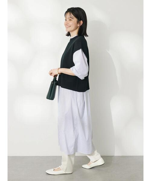 CRAFT STANDARD BOUTIQUE(クラフトスタンダードブティック)の「【洗える】ニットベスト+シャツワンピース-SET(シャツワンピース・レディース・ブラック/ネイビー・FREE)」の16枚目の写真