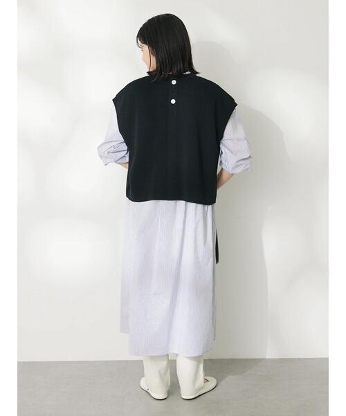 CRAFT STANDARD BOUTIQUE(クラフトスタンダードブティック)の「【洗える】ニットベスト+シャツワンピース-SET(シャツワンピース・レディース・ブラック/ネイビー・FREE)」の18枚目の写真