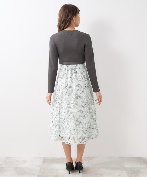 index（インデックス）の「◆≪美人百花掲載≫ リブニット×シアーフラワーワンピース【抗ピル/洗濯機洗い可】（ワンピース・レディース・チャコール/ベージュ系その他7/ネイビー系4・40/38/42/36）」の12枚目の写真