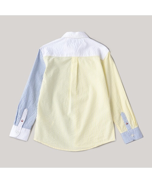 TOMMY HILFIGER（トミーヒルフィガー）の「BOYS シアサッカーストライプミックスシャツ（シャツ/ブラウス・キッズ・ブルー・160cm/150cm/140cm/130cm）」の6枚目の写真