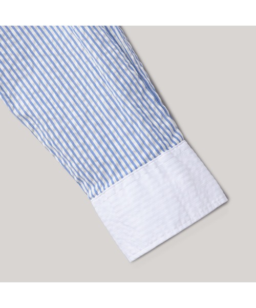 TOMMY HILFIGER（トミーヒルフィガー）の「BOYS シアサッカーストライプミックスシャツ（シャツ/ブラウス・キッズ・ブルー・160cm/150cm/140cm/130cm）」の8枚目の写真