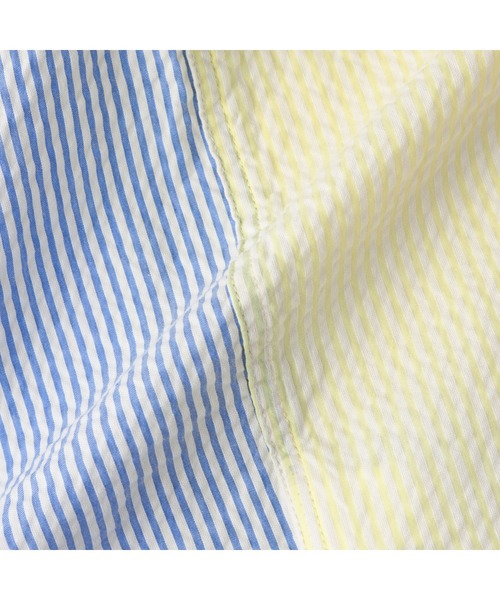 TOMMY HILFIGER（トミーヒルフィガー）の「BOYS シアサッカーストライプミックスシャツ（シャツ/ブラウス・キッズ・ブルー・160cm/150cm/140cm/130cm）」の4枚目の写真