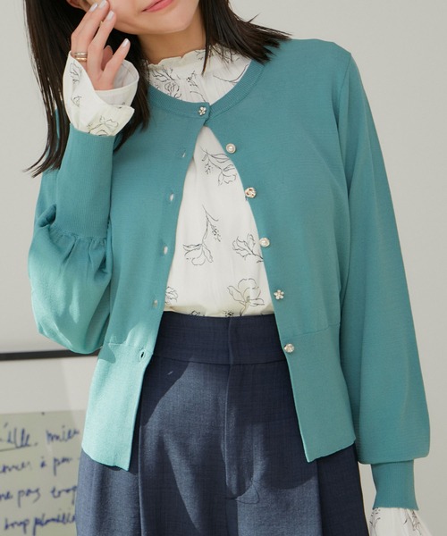 VIS（ビス）の「【UVケア】色々釦カーディガン（カーディガン/ボレロ・レディース・グリーン系その他/ブラウン/ブラック/ホワイト系その他5・FREE）」の4枚目の写真