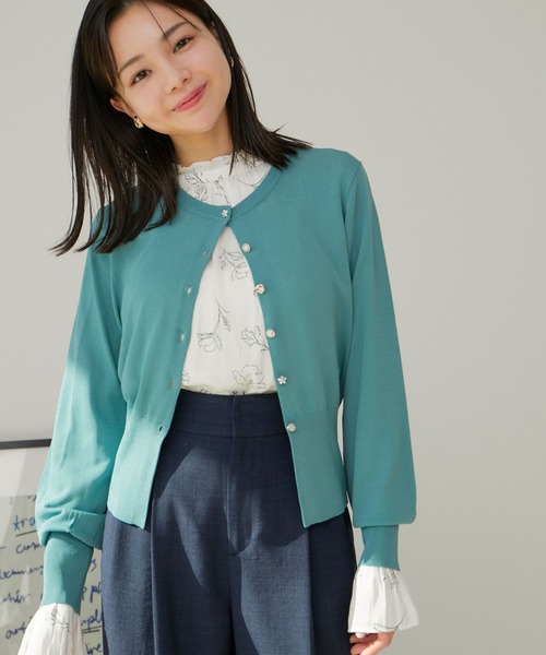 VIS（ビス）の「【UVケア】色々釦カーディガン（カーディガン/ボレロ・レディース・グリーン系その他/ブラウン/ブラック/ホワイト系その他5・FREE）」の5枚目の写真