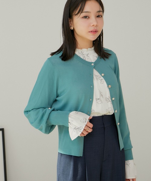 VIS（ビス）の「【UVケア】色々釦カーディガン（カーディガン/ボレロ・レディース・グリーン系その他/ブラウン/ブラック/ホワイト系その他5・FREE）」の6枚目の写真