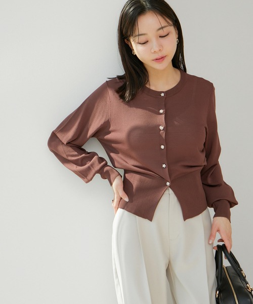 VIS（ビス）の「【UVケア】色々釦カーディガン（カーディガン/ボレロ・レディース・グリーン系その他/ブラウン/ブラック/ホワイト系その他5・FREE）」の14枚目の写真