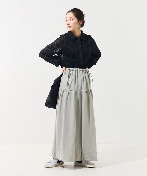 FREAK'S STORE(フリークスストア)の「限定展開 ドローコード デザイン バルーンスカート(スカート・レディース・ブラック/オリーブ/オフホワイト/ライトグレー/イエロー・SMALL/MEDIUM)」の16枚目の写真