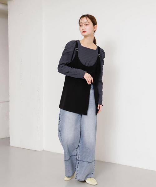 SENSE OF PLACE by URBAN RESEARCH(センスオブプレイスバイアーバンリサーチ)の「スリットキャミソールトップ(その他トップス・レディース・グレー/ブラック/ベージュ・ONE)」の8枚目の写真