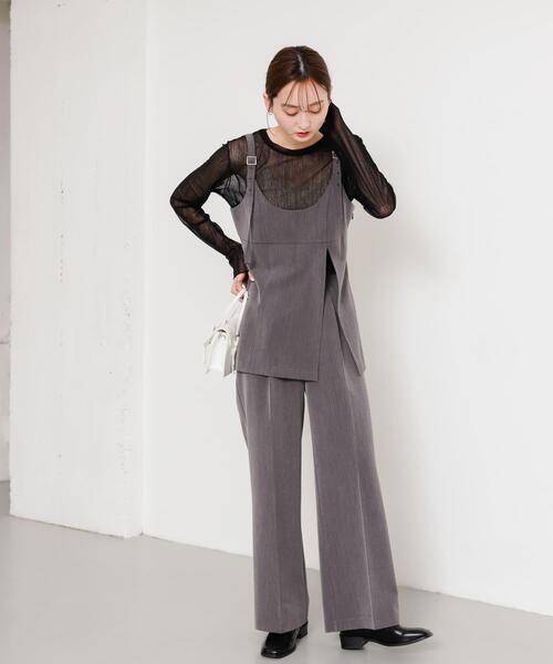 SENSE OF PLACE by URBAN RESEARCH(センスオブプレイスバイアーバンリサーチ)の「スリットキャミソールトップ(その他トップス・レディース・グレー/ブラック/ベージュ・ONE)」の20枚目の写真