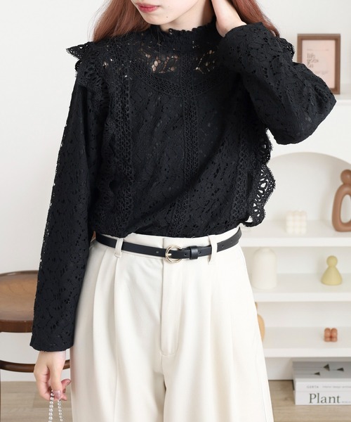 Alice and Oliviaレーストップス　インナー付き セール】裏地付きレーストップス（Tシャツ/カットソー