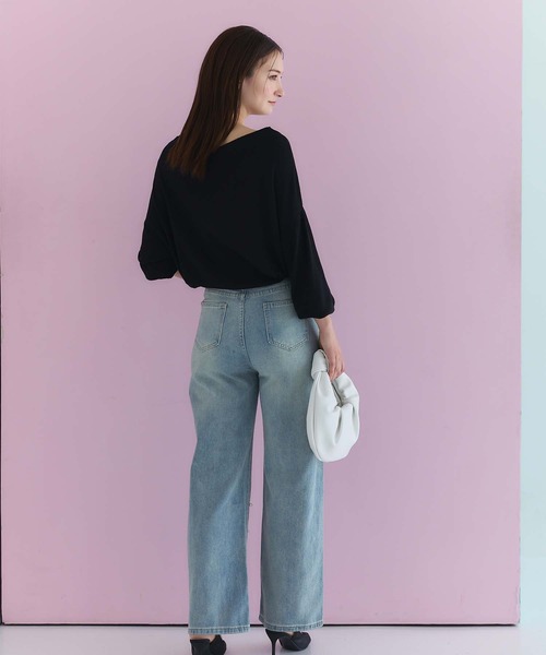 fifth(フィフス)の「パールストレートデニム(デニムパンツ・レディース・ブルー・S/M/L)」の3枚目の写真