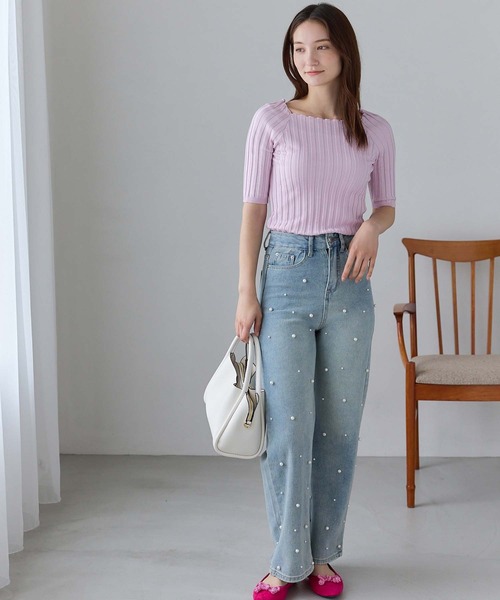 新品未使用‼️パール柄デニムストレートパンツ パールストレートデニム（デニムパンツ）｜fifth（フィフス）の