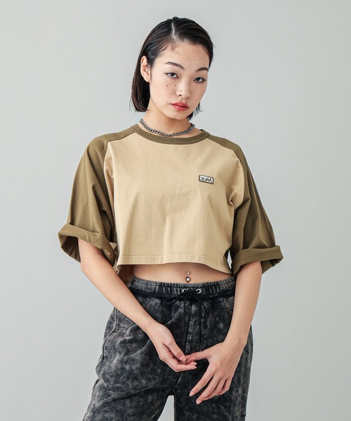 X-girl（エックスガール）の「BOX LOGO B/B TEE（Tシャツ/カットソー・レディース・ホワイト/ベージュ/ネイビー・S/M）」の20枚目の写真