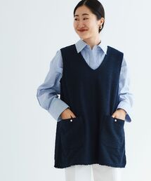 le.coeur blanc | ツイーディVネックフレアベスト(ベスト)