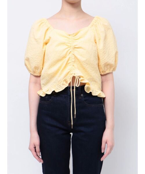 CALNAMUR（カルナムール）の「2WAYギャザーブラウス（シャツ/ブラウス・レディース・ブラック/イエロー/グリーン・FREE）」の7枚目の写真