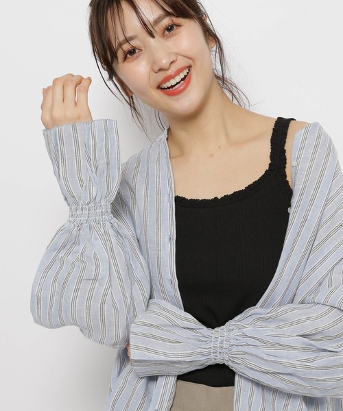 niko and...（ニコアンド）の「レーステレコタンクトップ（タンクトップ・レディース・ブラック/アイボリー/グレー・LARGE/MEDIUM）」の2枚目の写真