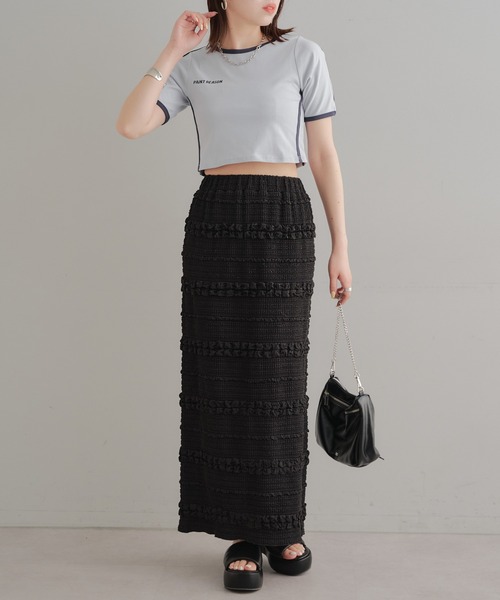 Chico(チコ)の「ライン配色胸刺繍T(Tシャツ/カットソー・レディース・ホワイト/ブルー/ブラック・FREE)」の19枚目の写真