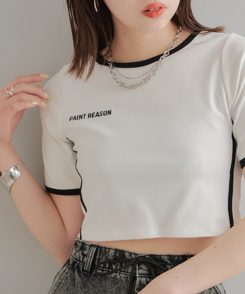 Chico(チコ)の「ライン配色胸刺繍T(Tシャツ/カットソー・レディース・ホワイト/ブルー/ブラック・FREE)」の7枚目の写真