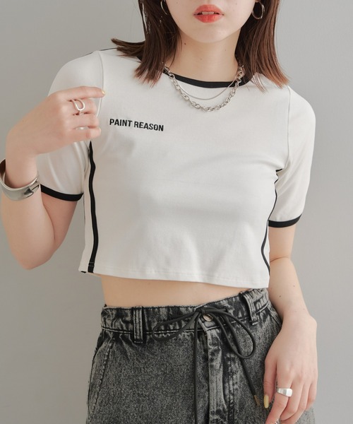 Chico(チコ)の「ライン配色胸刺繍T(Tシャツ/カットソー・レディース・ホワイト/ブルー/ブラック・FREE)」の5枚目の写真