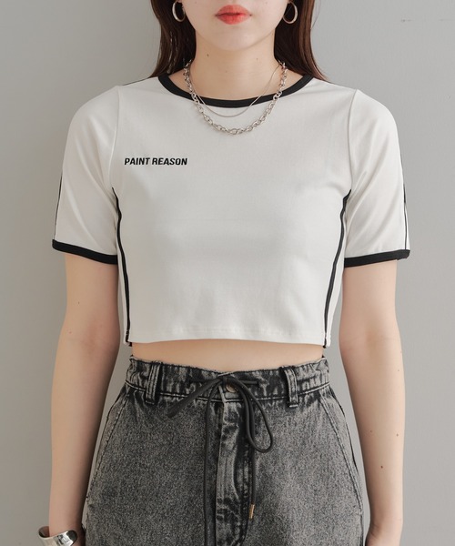 Chico(チコ)の「ライン配色胸刺繍T(Tシャツ/カットソー・レディース・ホワイト/ブルー/ブラック・FREE)」の22枚目の写真