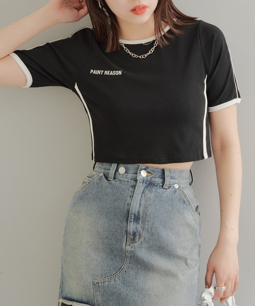 Chico(チコ)の「ライン配色胸刺繍T(Tシャツ/カットソー・レディース・ホワイト/ブルー/ブラック・FREE)」の16枚目の写真