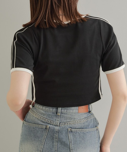 Chico(チコ)の「ライン配色胸刺繍T(Tシャツ/カットソー・レディース・ホワイト/ブルー/ブラック・FREE)」の13枚目の写真