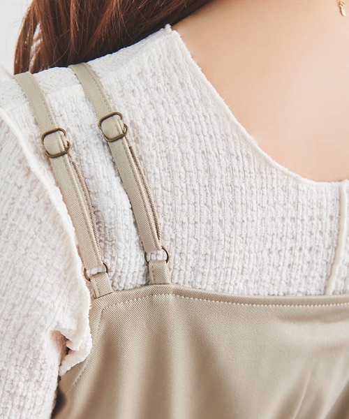 mil（ミル）の「【150㎝前後の小柄さんサイズ】タックキャミワンピース（ワンピース・レディース・グレイッシュベージュ/モカ/ブラック・S/M/XS）」の7枚目の写真