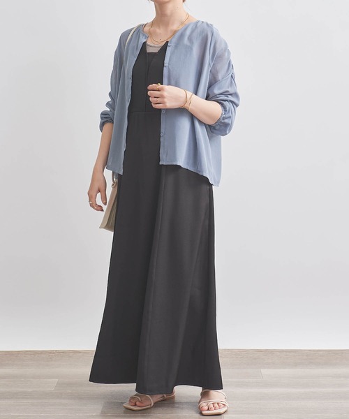 mil（ミル）の「【150㎝前後の小柄さんサイズ】タックキャミワンピース（ワンピース・レディース・グレイッシュベージュ/モカ/ブラック・S/M/XS）」の20枚目の写真