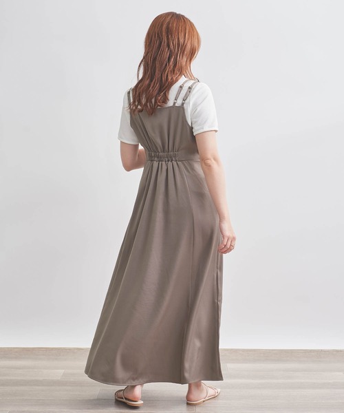 mil（ミル）の「【150㎝前後の小柄さんサイズ】タックキャミワンピース（ワンピース・レディース・グレイッシュベージュ/モカ/ブラック・S/M/XS）」の13枚目の写真