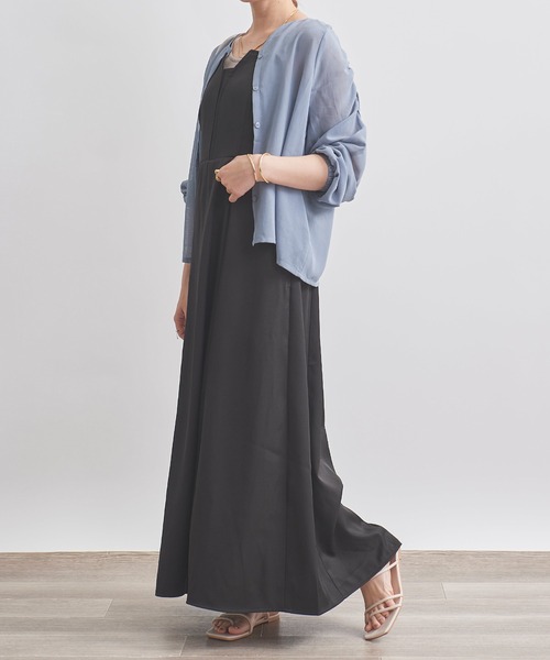 mil（ミル）の「【150㎝前後の小柄さんサイズ】タックキャミワンピース（ワンピース・レディース・グレイッシュベージュ/モカ/ブラック・S/M/XS）」の19枚目の写真