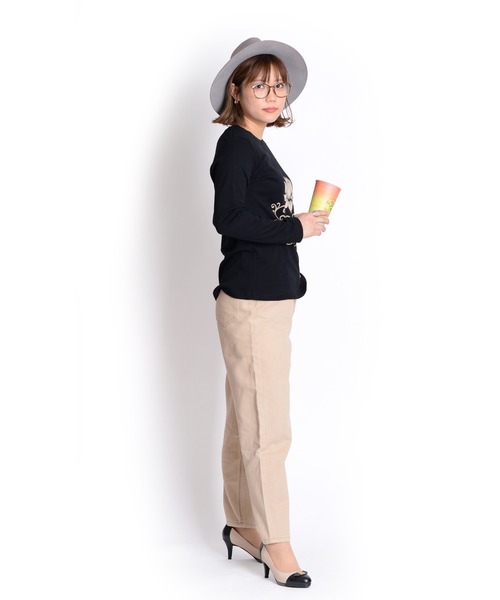 MARAI(マーライ)の「【MARAI】ロータスロングスリーブTシャツ(Tシャツ/カットソー・レディース・キャメル/マジェンタ/カーキ系/マスタード/ブラック・FREE)」の7枚目の写真