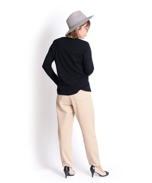 MARAI(マーライ)の「【MARAI】ロータスロングスリーブTシャツ(Tシャツ/カットソー・レディース・キャメル/マジェンタ/カーキ系/マスタード/ブラック・FREE)」の8枚目の写真