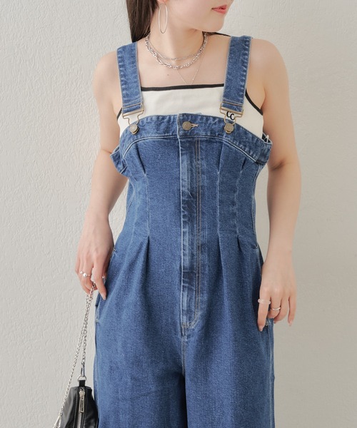 Chico（チコ）の「配色ライン胸刺繍キャミ（キャミソール・レディース・ホワイト/ブルー/ブラック・FREE）」の11枚目の写真