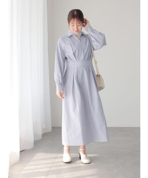Te chichi TERRASSE（テチチテラス）の「スキッパーシャツワンピース（ワンピース・レディース・ブルー/グリーン/ネイビー・F）」の11枚目の写真