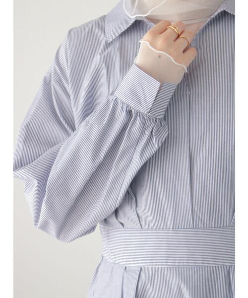 Te chichi TERRASSE（テチチテラス）の「スキッパーシャツワンピース（ワンピース・レディース・ブルー/グリーン/ネイビー・F）」の16枚目の写真