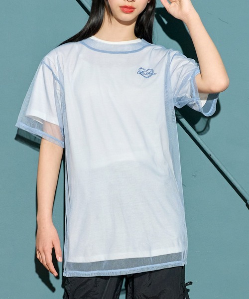 BISKEE(ビスキー)の「チュールTシャツ&ビッグTシャツセット(140㎝~160㎝)(Tシャツ/カットソー・キッズ・ブラック/サックスブルー/オフホワイト/ブラック系その他・140cm/150cm/160cm/130cm)」の8枚目の写真