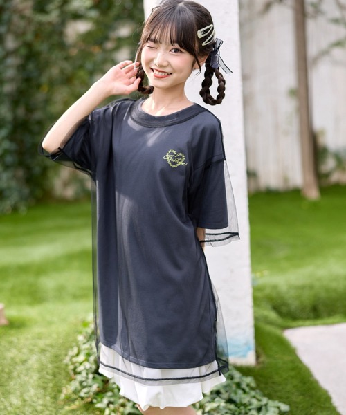 BISKEE(ビスキー)の「チュールTシャツ&ビッグTシャツセット(140㎝~160㎝)(Tシャツ/カットソー・キッズ・ブラック/サックスブルー/オフホワイト/ブラック系その他・140cm/150cm/160cm/130cm)」の20枚目の写真
