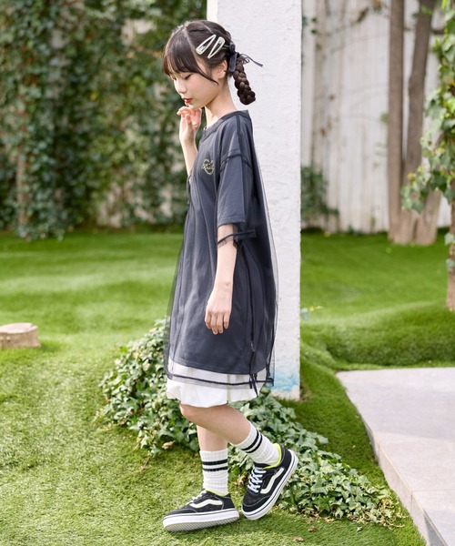 BISKEE(ビスキー)の「チュールTシャツ&ビッグTシャツセット(140㎝~160㎝)(Tシャツ/カットソー・キッズ・ブラック/サックスブルー/オフホワイト/ブラック系その他・140cm/150cm/160cm/130cm)」の21枚目の写真