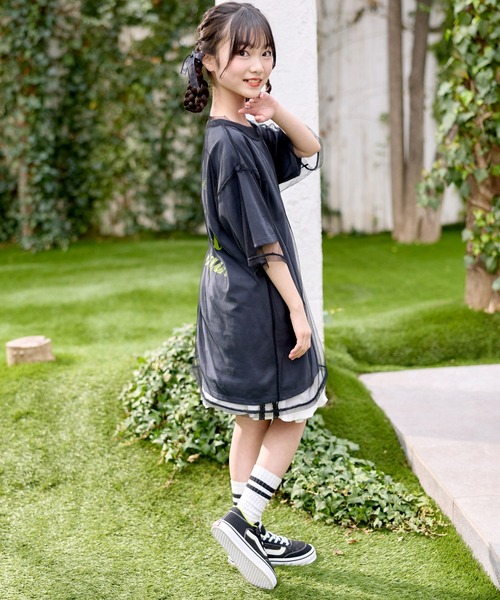 BISKEE(ビスキー)の「チュールTシャツ&ビッグTシャツセット(140㎝~160㎝)(Tシャツ/カットソー・キッズ・ブラック/サックスブルー/オフホワイト/ブラック系その他・140cm/150cm/160cm/130cm)」の19枚目の写真
