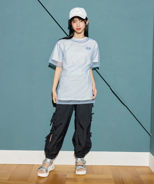 BISKEE(ビスキー)の「チュールTシャツ&ビッグTシャツセット(140㎝~160㎝)(Tシャツ/カットソー・キッズ・ブラック/サックスブルー/オフホワイト/ブラック系その他・140cm/150cm/160cm/130cm)」の10枚目の写真