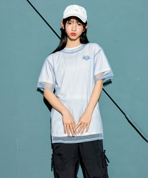 BISKEE(ビスキー)の「チュールTシャツ&ビッグTシャツセット(140㎝~160㎝)(Tシャツ/カットソー・キッズ・ブラック/サックスブルー/オフホワイト/ブラック系その他・140cm/150cm/160cm/130cm)」の7枚目の写真